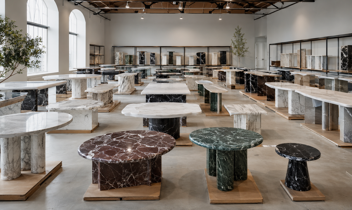 Natural marble furniture prepared for reliable retailer supply