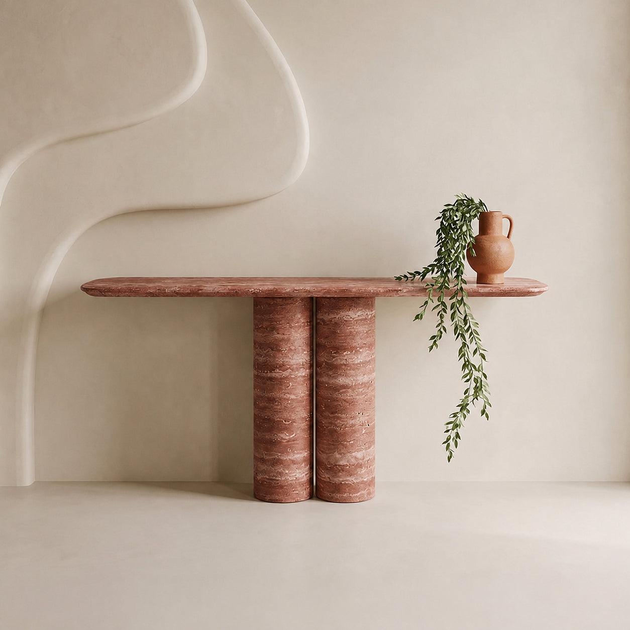 Twin Pillar Marble Console Table