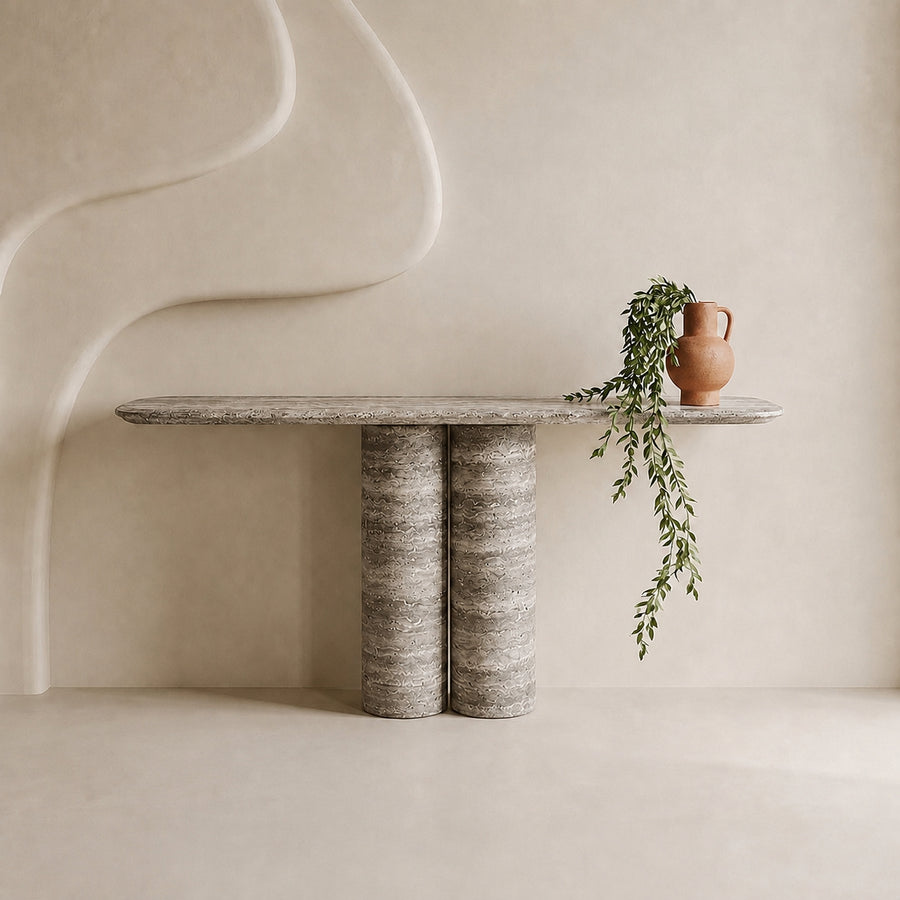 Twin Pillar Marble Console Table