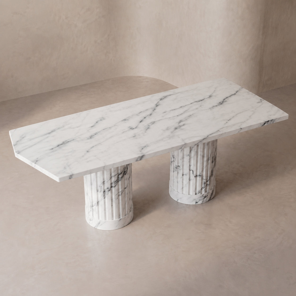 The Aurora Solid Marble Dining Table