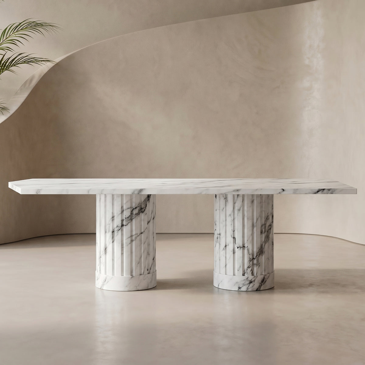 The Aurora Solid Marble Dining Table