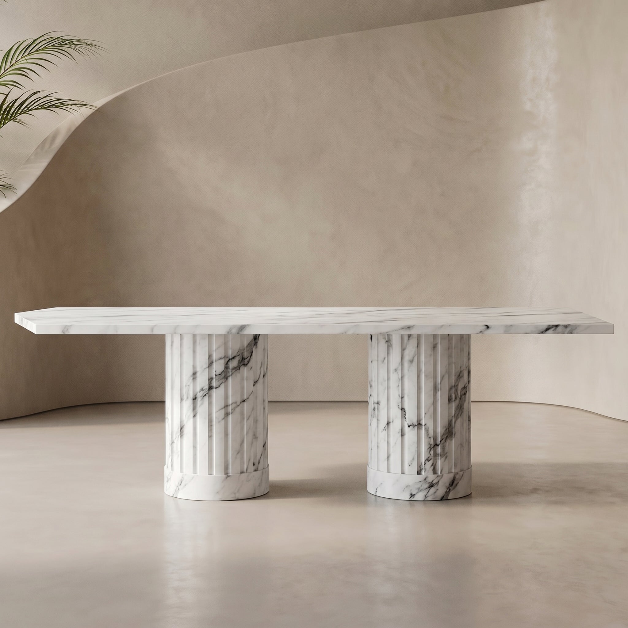 The Aurora Solid Marble Dining Table