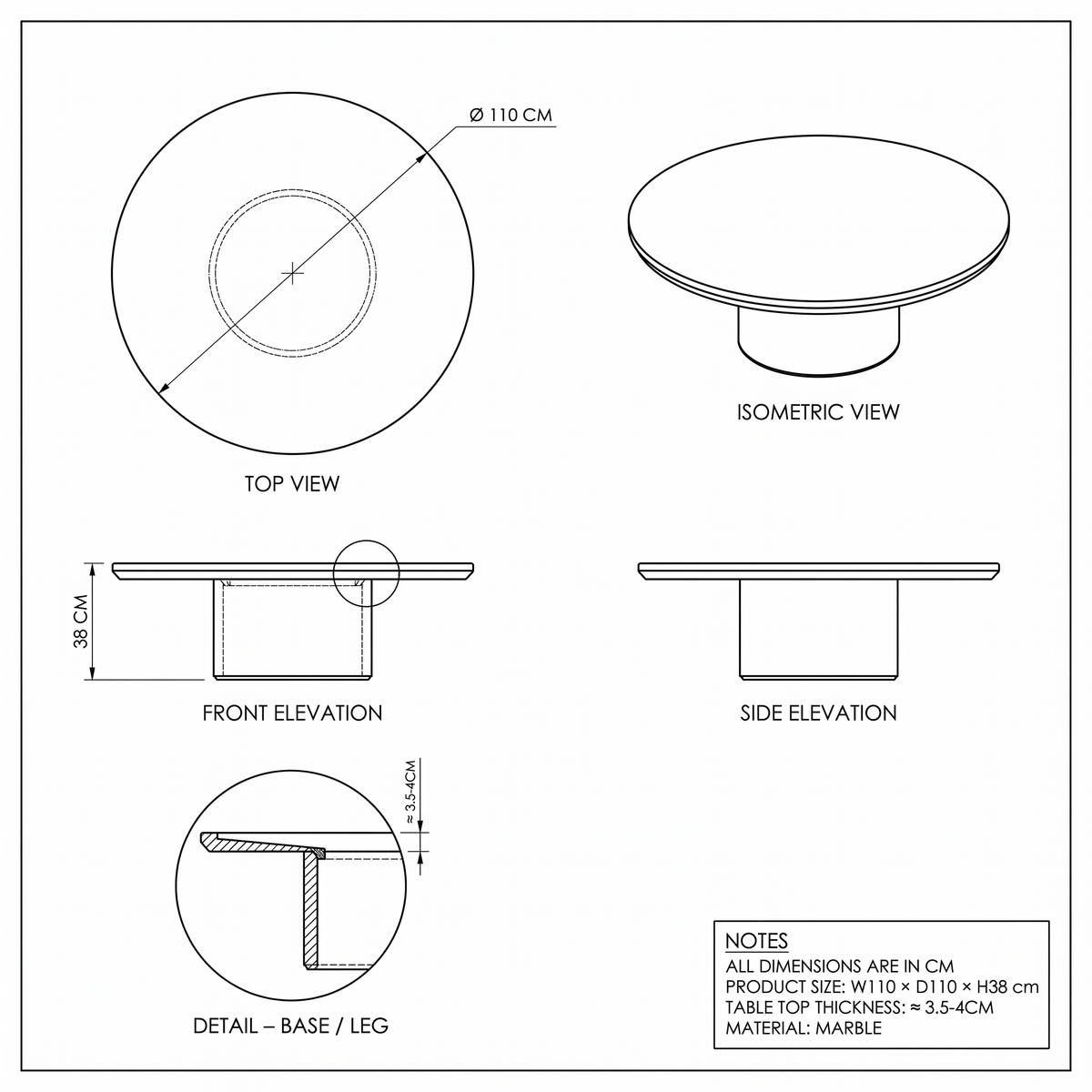 Cirrus Travertine Coffee Table