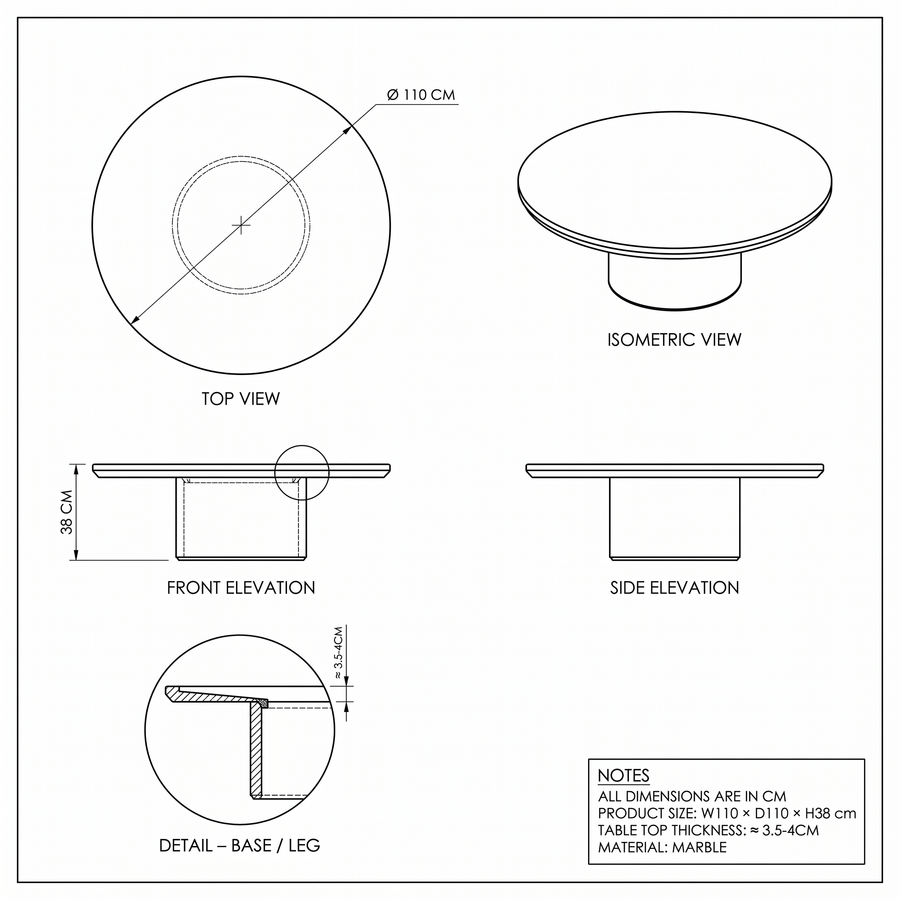 Cirrus Travertine Coffee Table