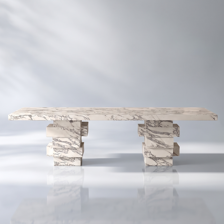 Mesa de comedor de mármol Strata