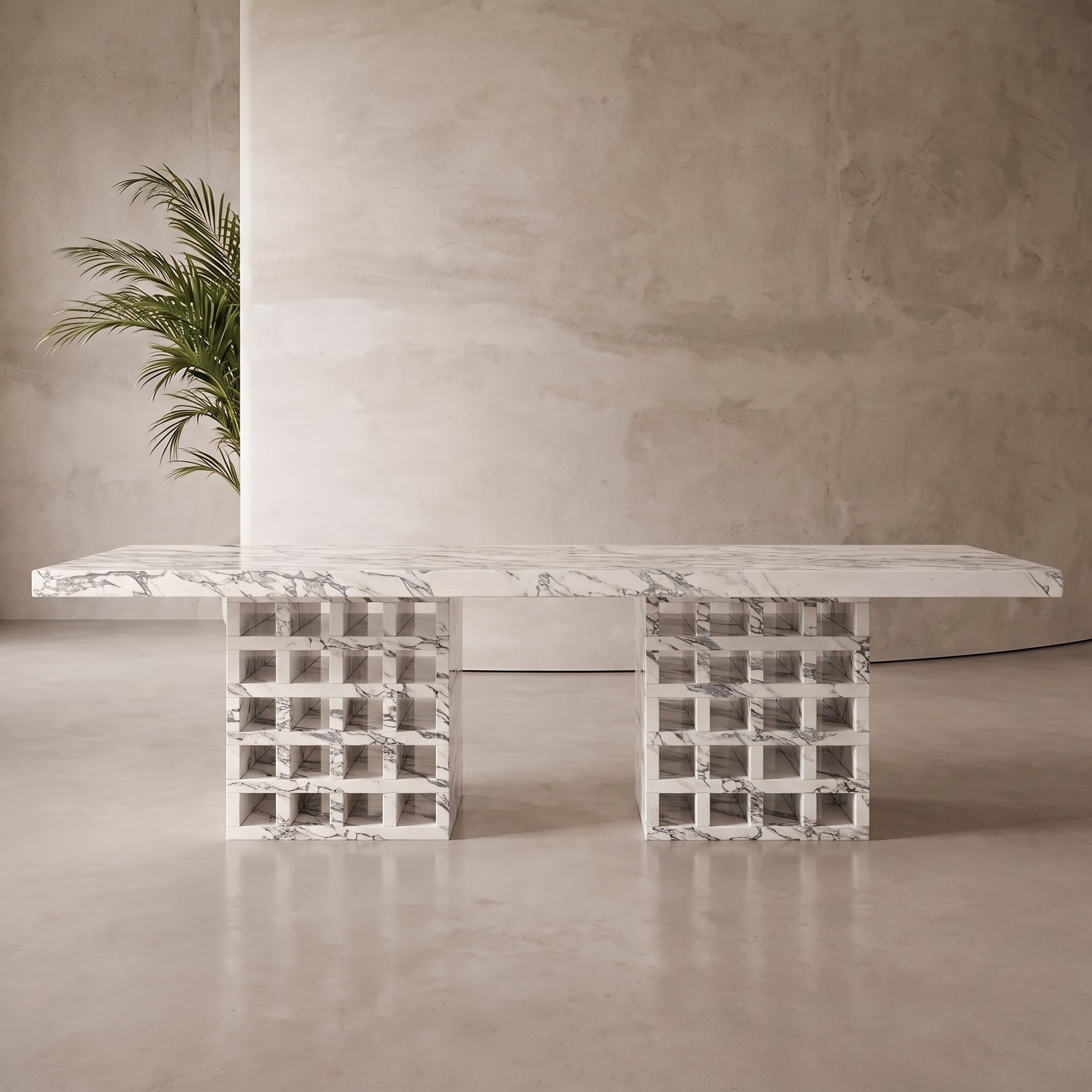 Lattice Marble Dining Table