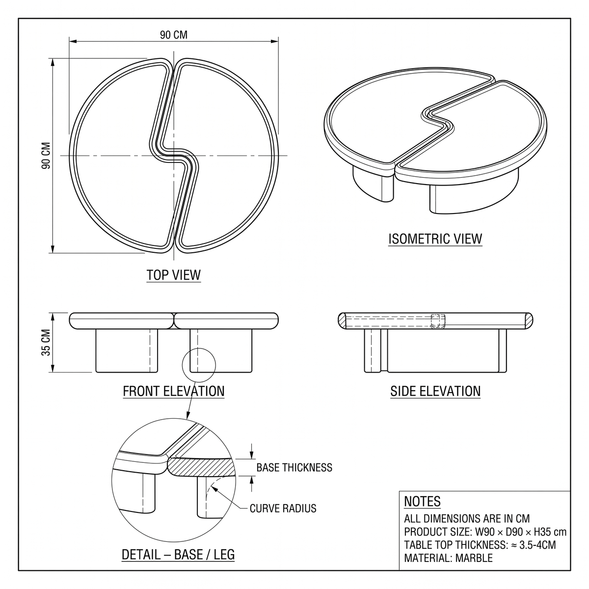 Eclipse Marble Coffee Table