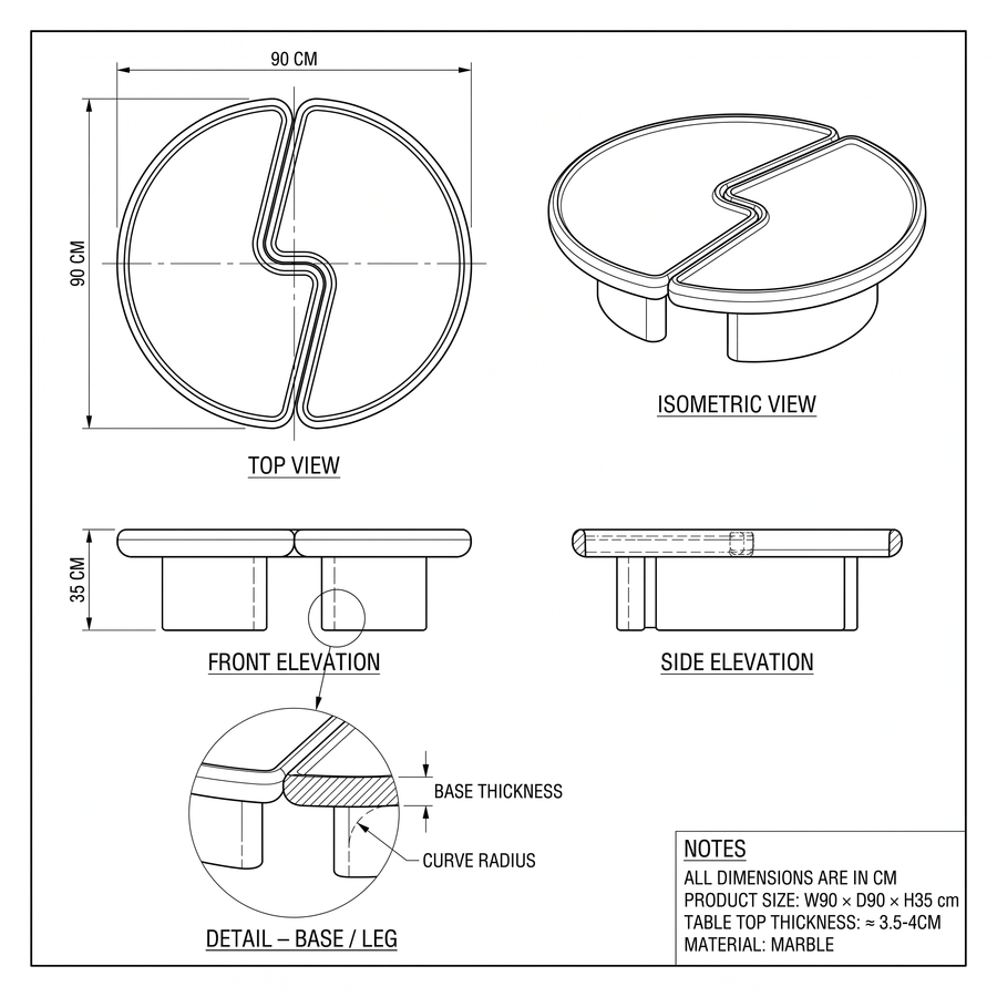 Eclipse Marble Coffee Table