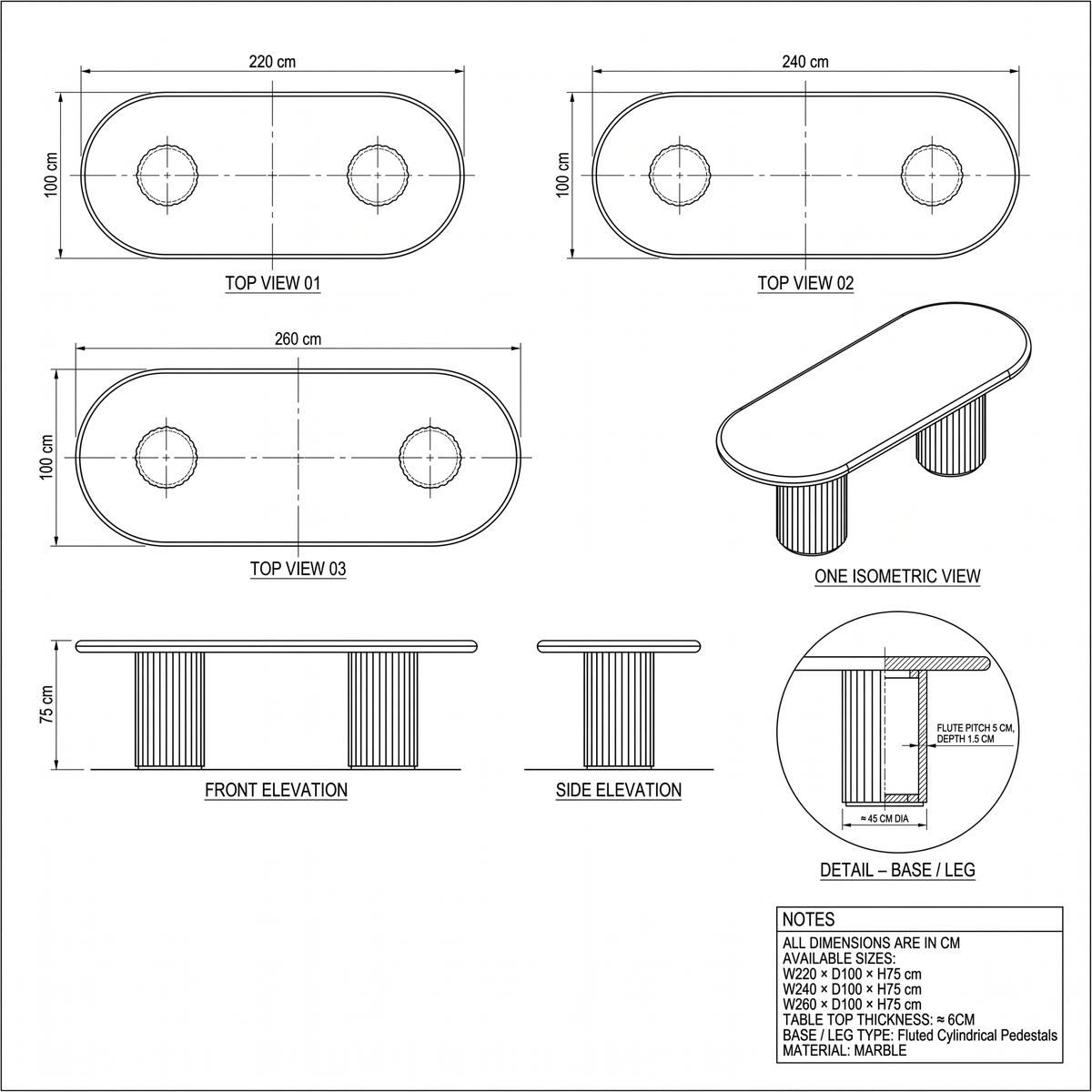 Elara Marble Dining Table