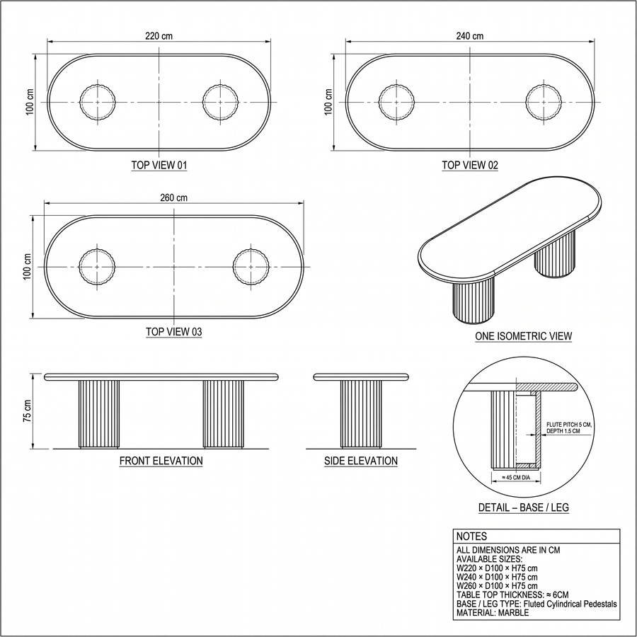 Elara Marble Dining Table