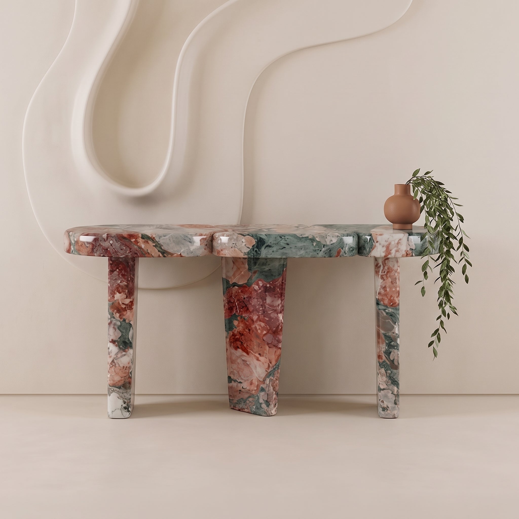 Trio Marble Console Table