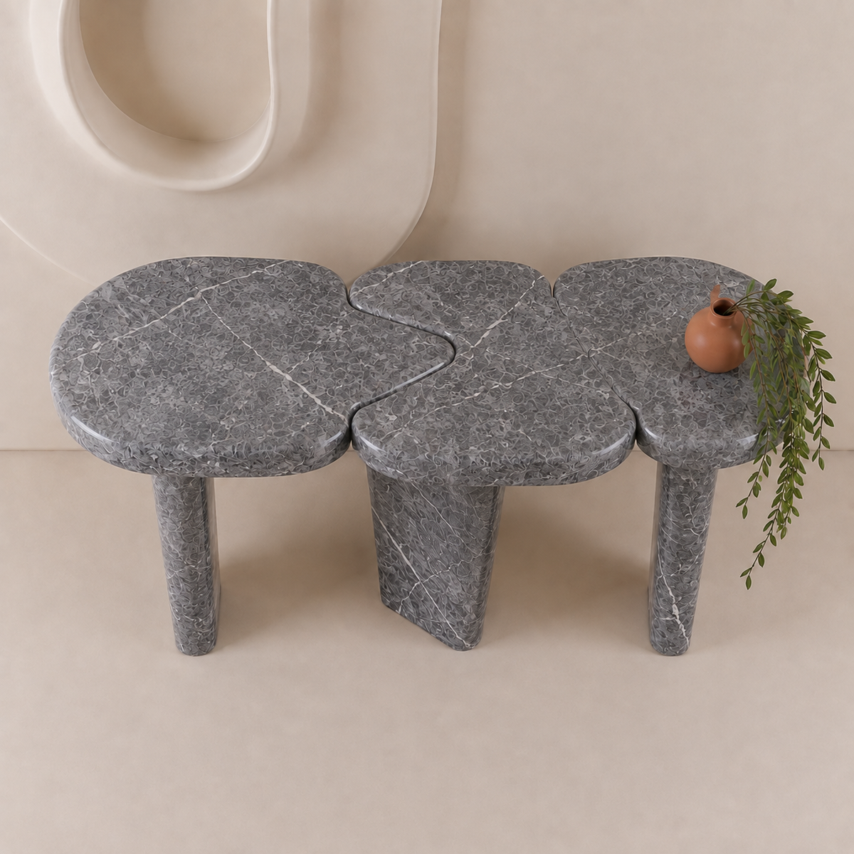 Trio Marble Console Table