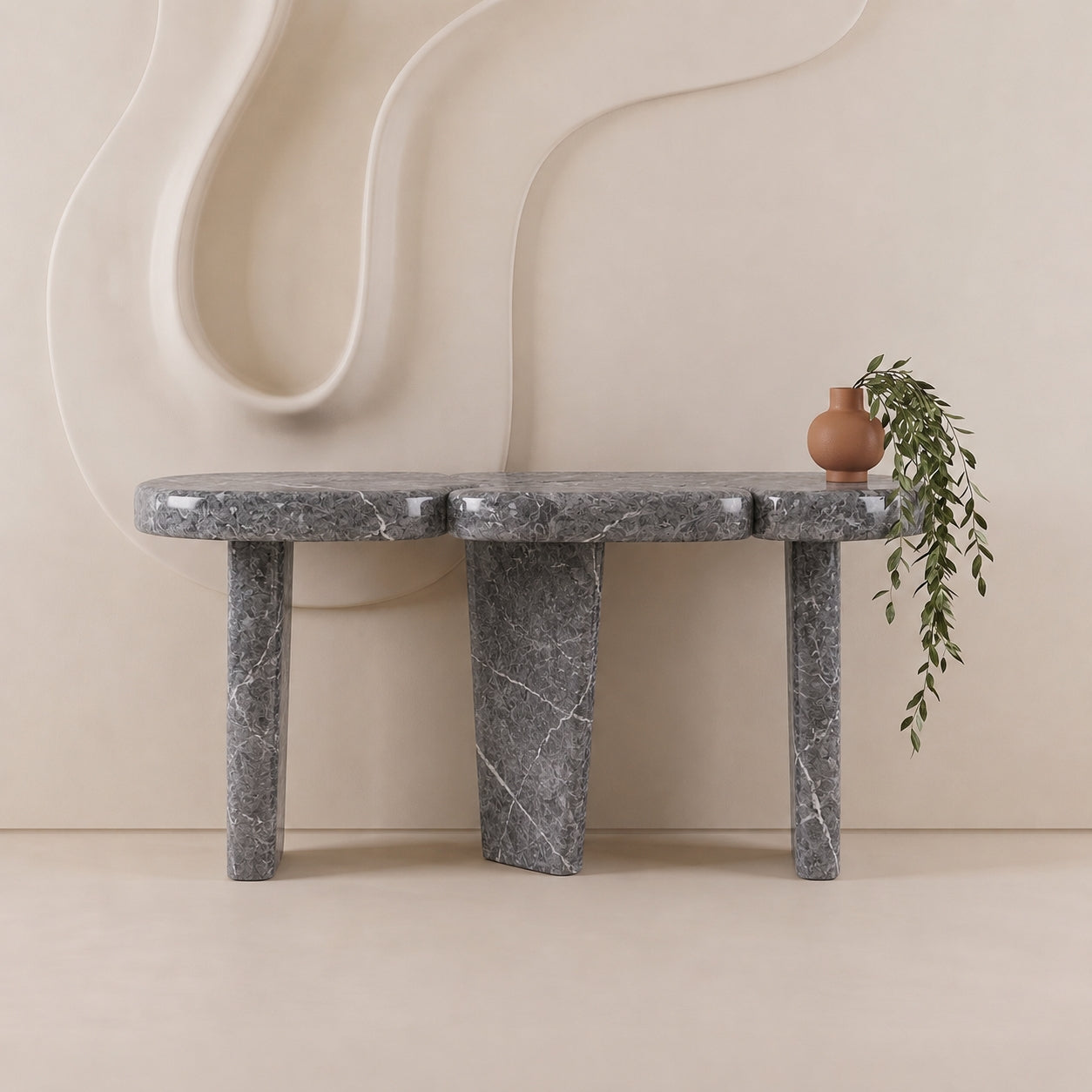 Trio Marble Console Table