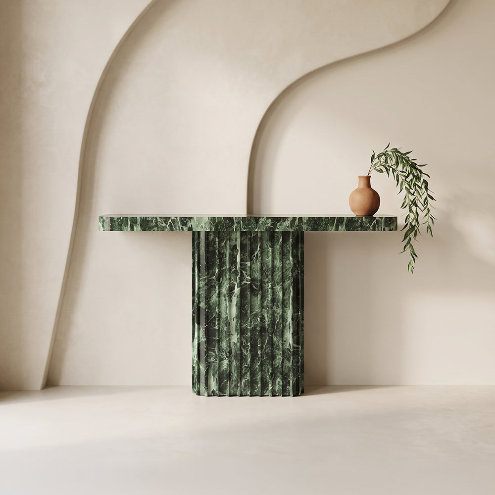Ribbed Marble Console Table