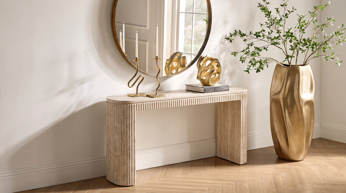 Flute Marble Console Table