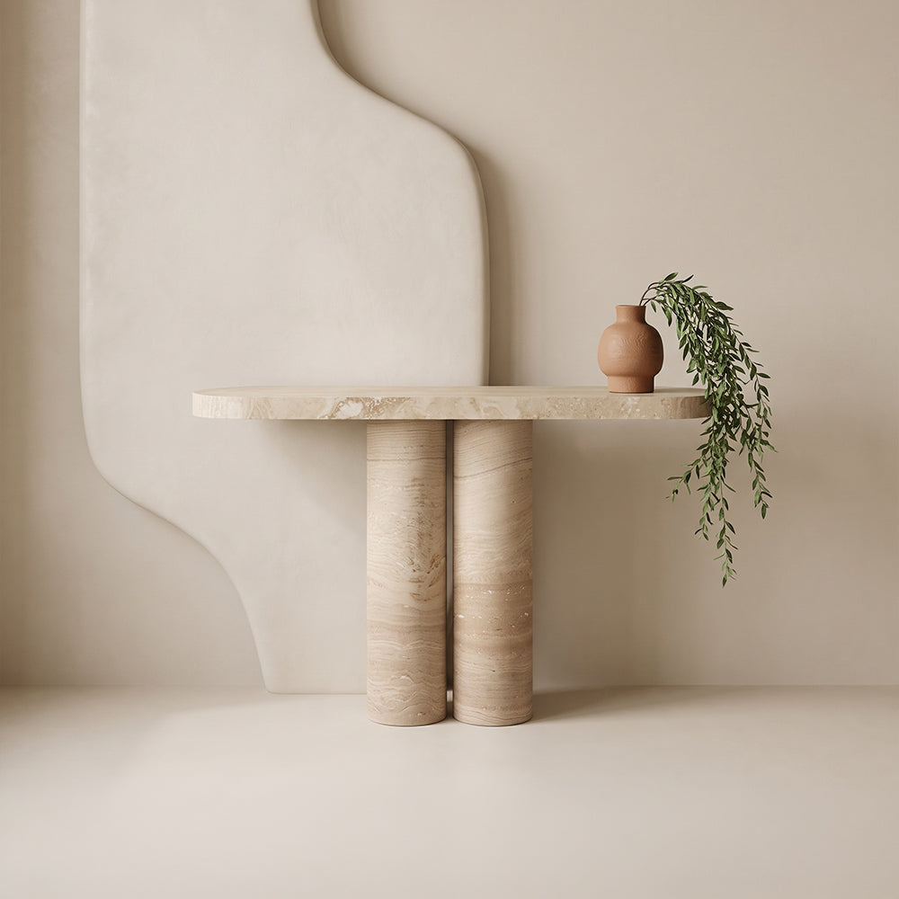 Siena Travertine Console Table