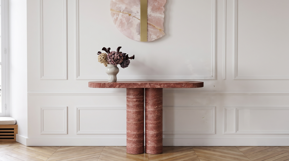 Siena Travertine Console Table