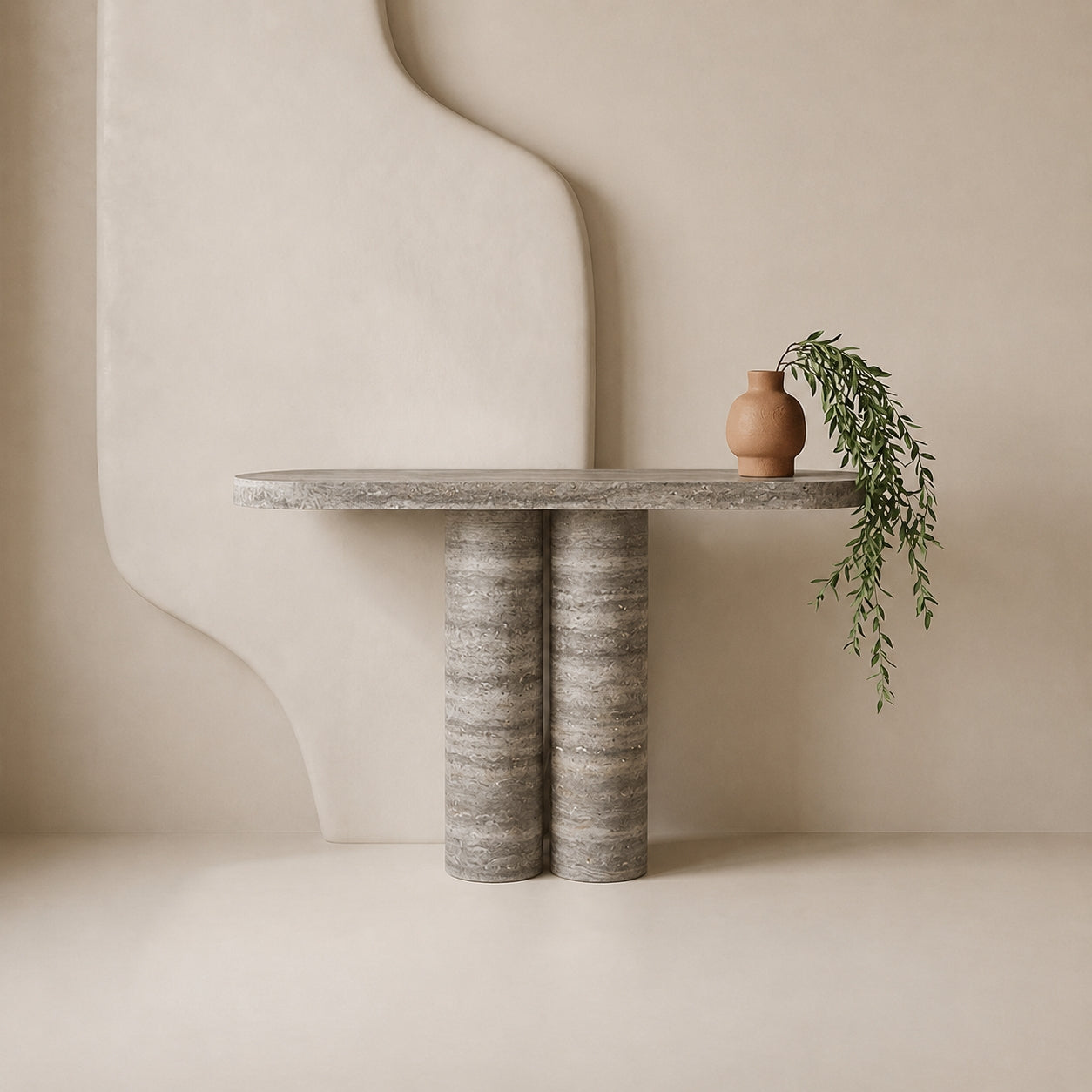 Siena Travertine Console Table