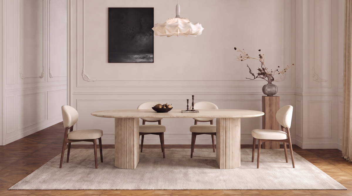Colonna Oval tavolo da pranzo in marmo