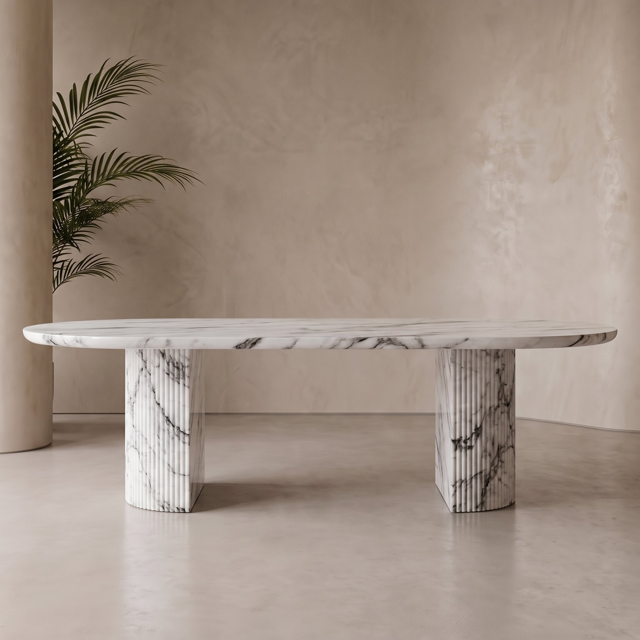 Colonna Oval Marble Dining Table