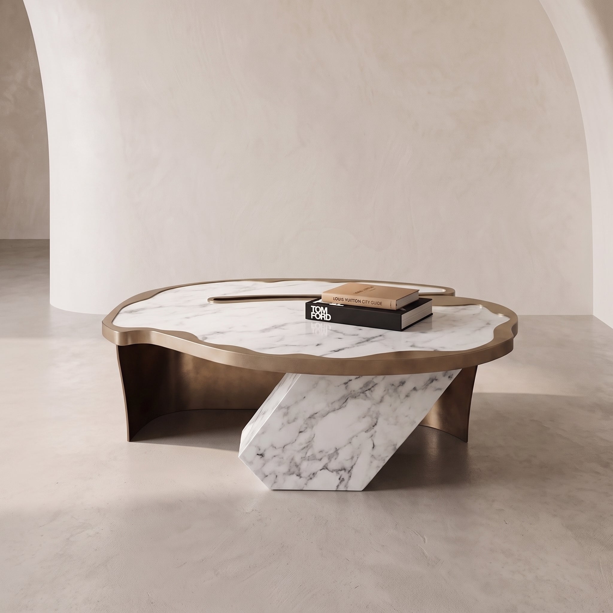 Oblique Marble Coffee Table