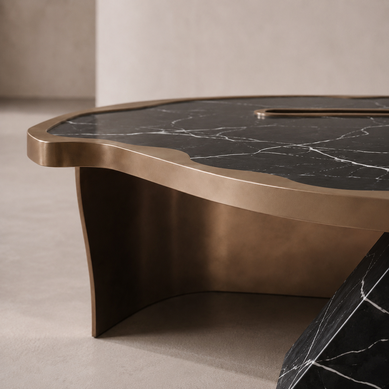 Oblique Marble Coffee Table