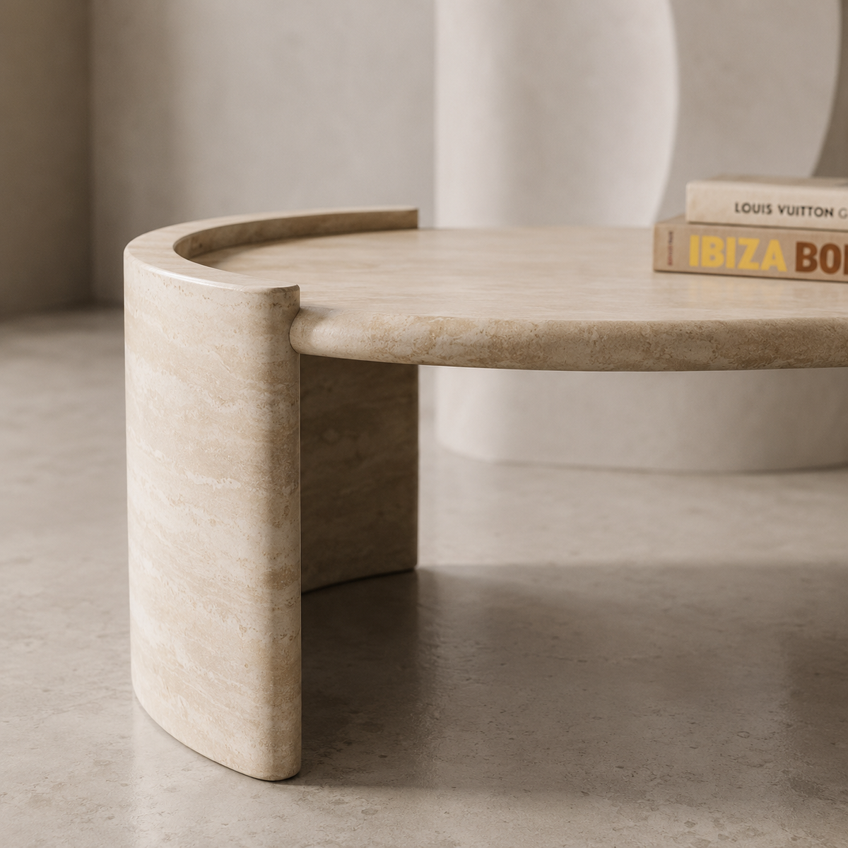 Lunara Travertine Coffee Table