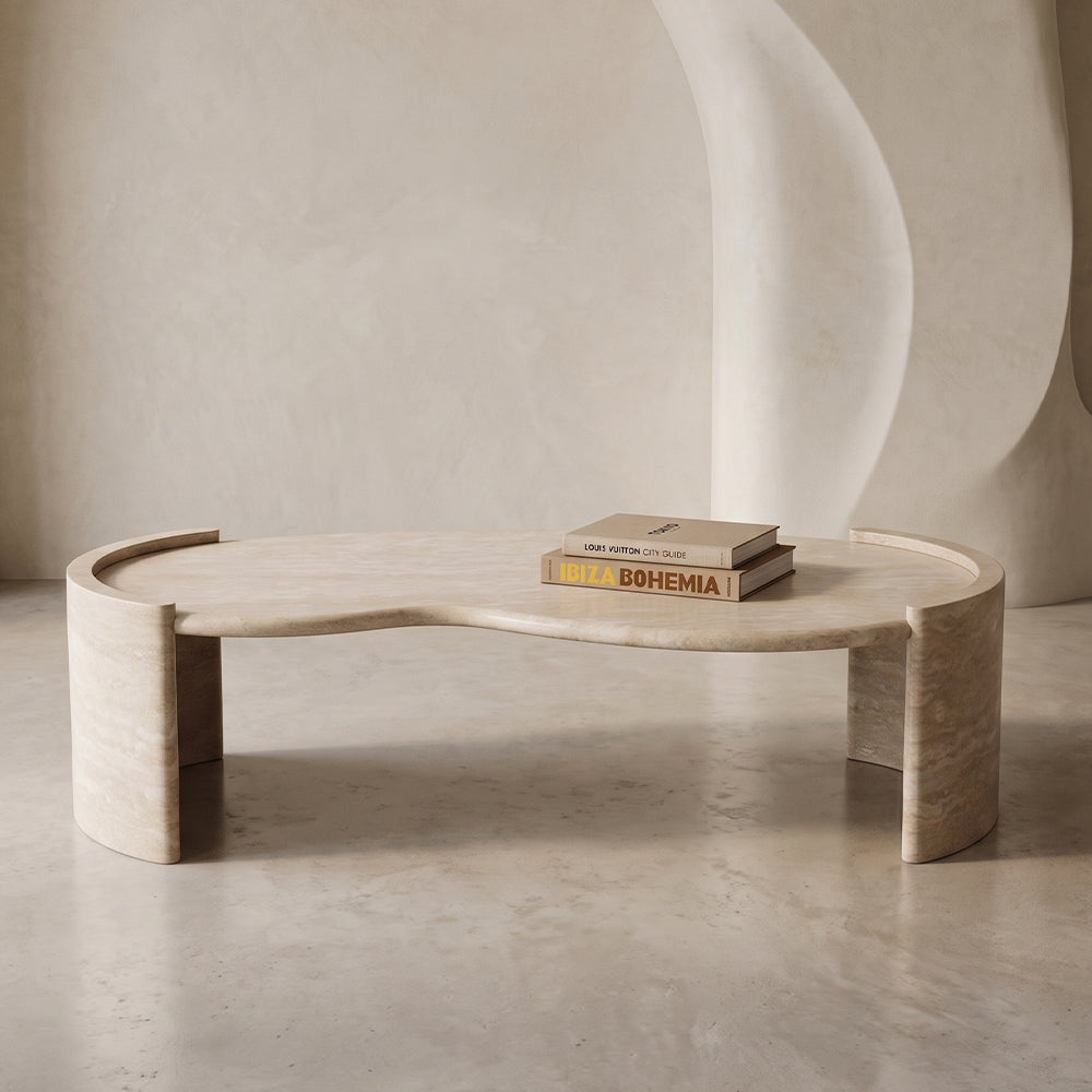 Lunara Travertine Coffee Table