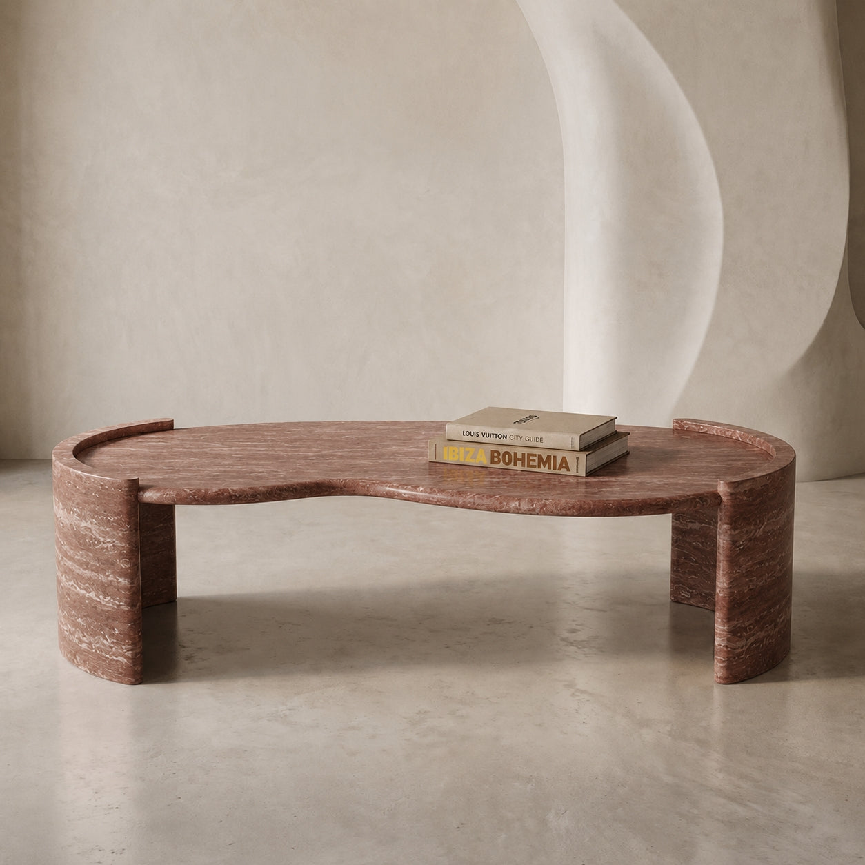 Lunara Travertine Coffee Table