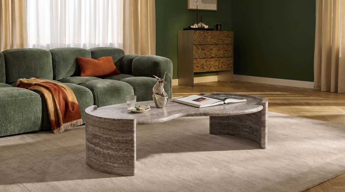 Lunara Travertine mesa de centro