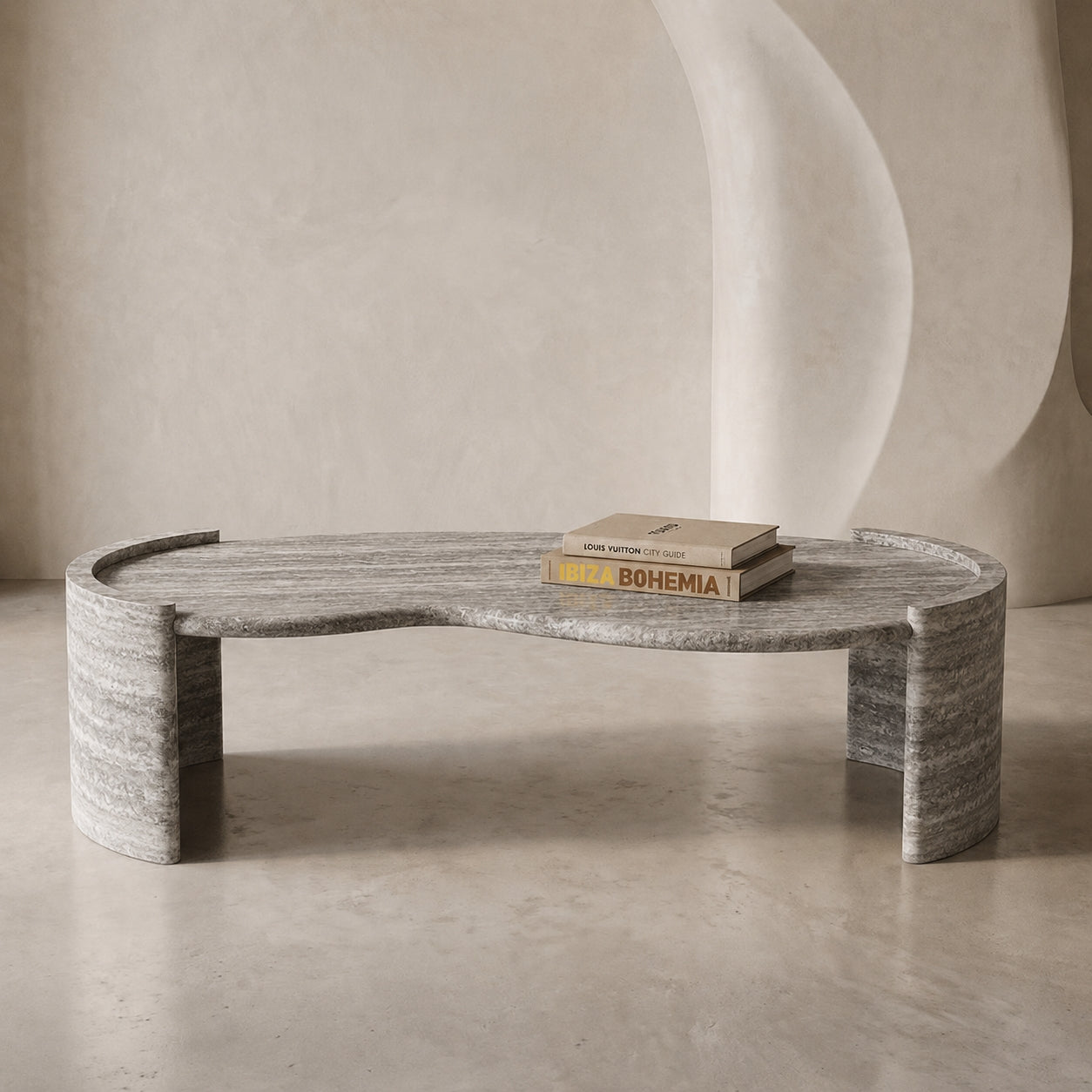 Lunara Travertine Coffee Table
