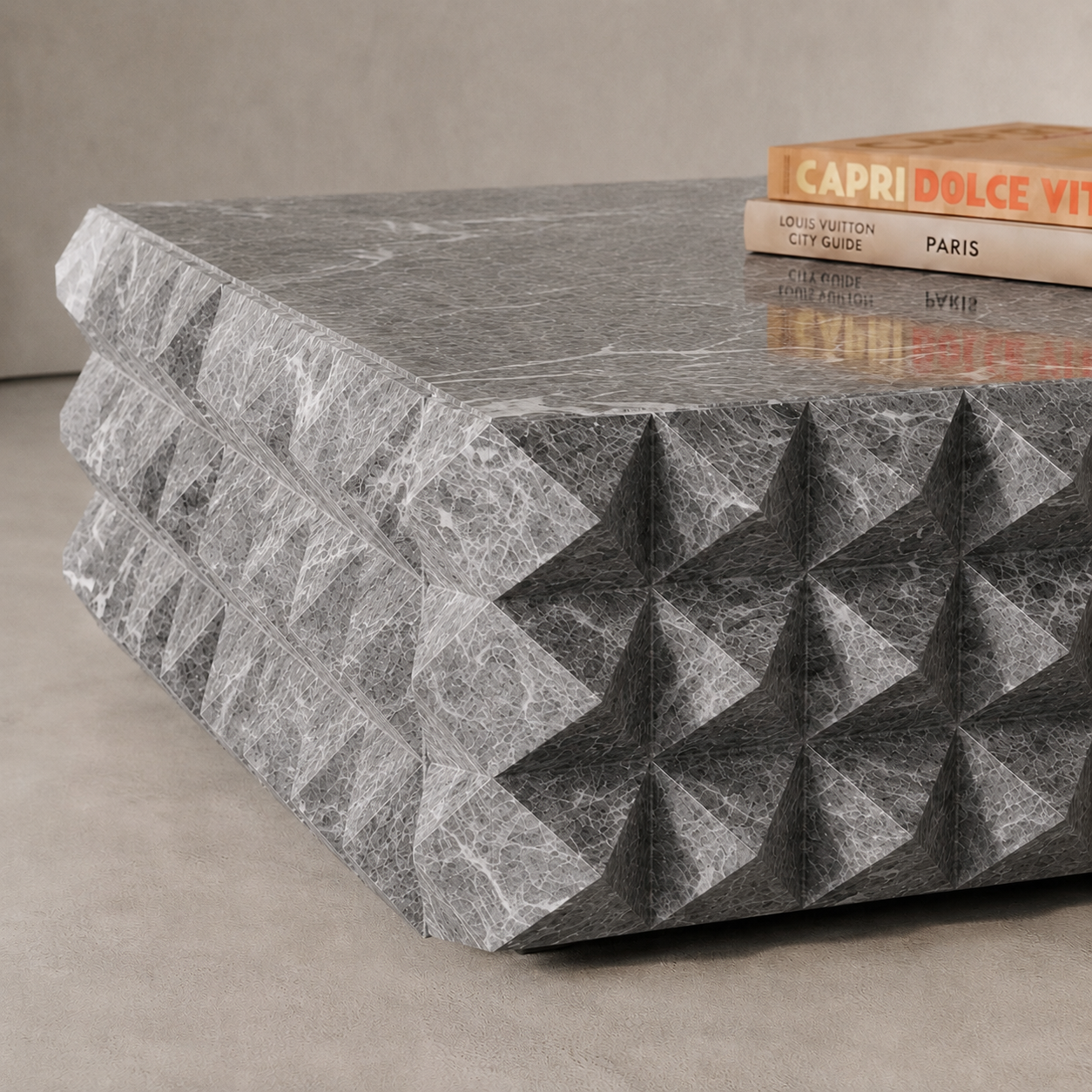 Pietra Facet Marble Coffee Table