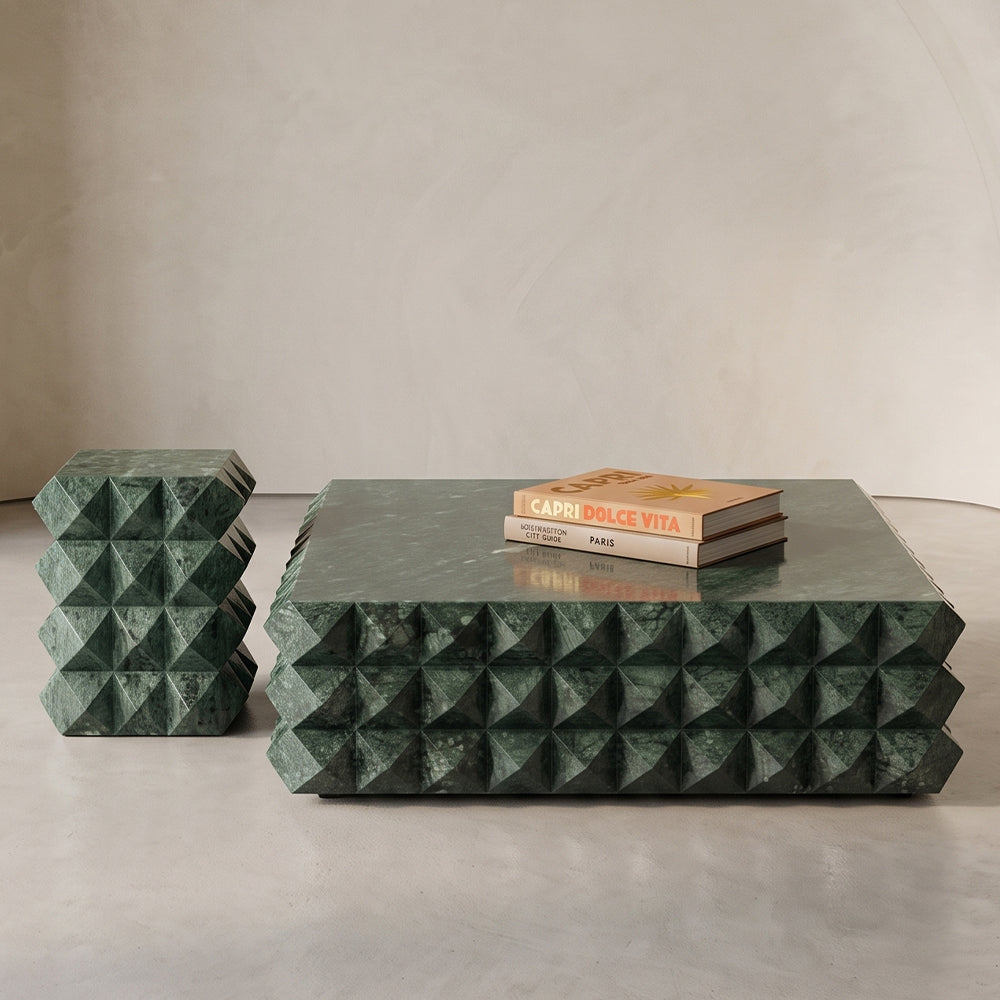 Pietra Facet Marble Coffee Table