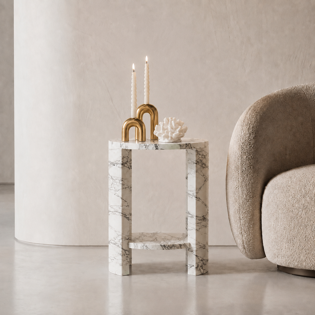 Arcus Marble Side Table | Stoneage Interiors
