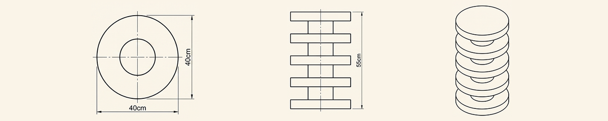 Landscape technical line drawing of 
