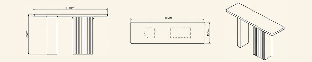 Landscape technical line drawing of 