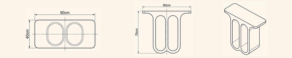 Landscape technical line drawing of 