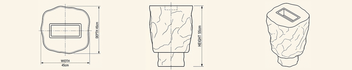 Landscape technical line drawing of 
