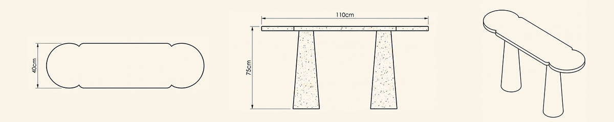 Landscape technical line drawing of 
