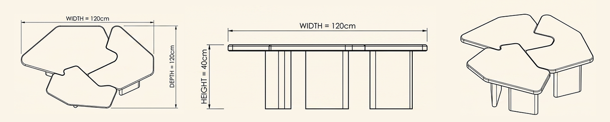 Landscape technical line drawing of 