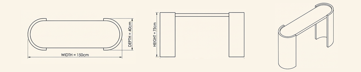 Landscape technical line drawing of 