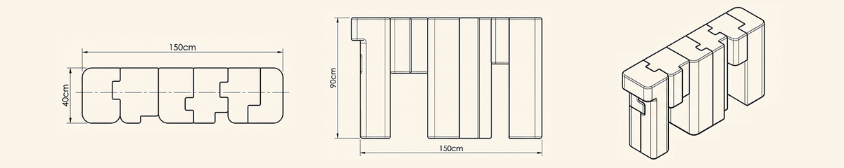 Landscape technical line drawing of 