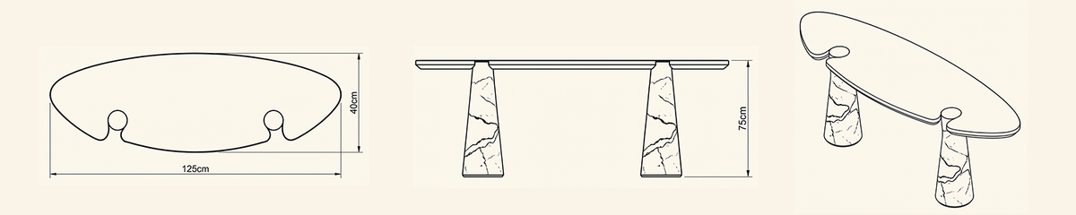 Landscape technical line drawing of 