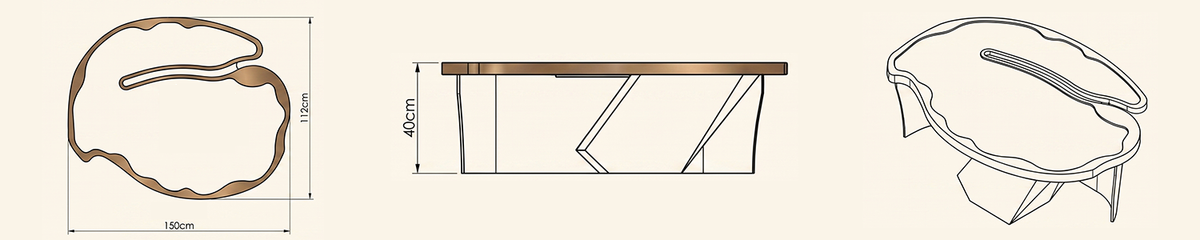 Landscape technical line drawing of 
