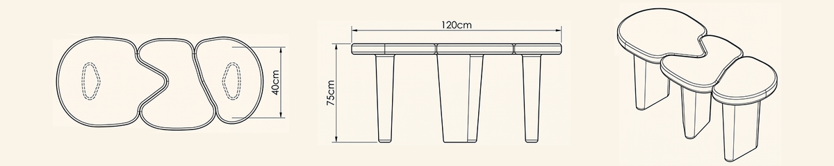 Landscape technical line drawing of 