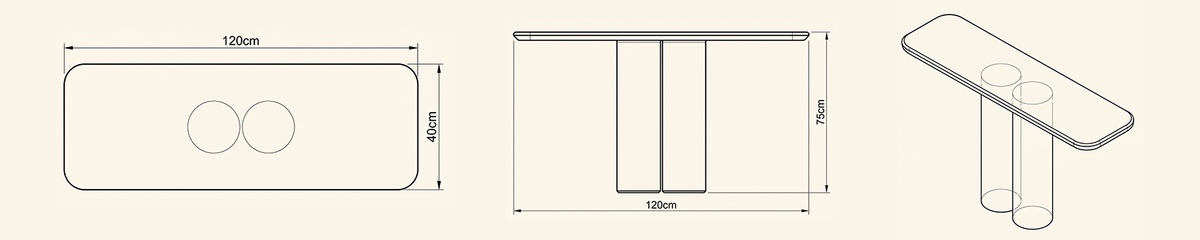 Landscape technical line drawing of 