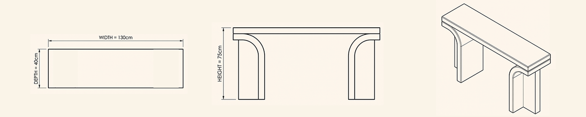 Landscape technical line drawing of 