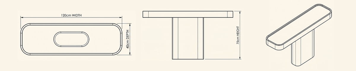 Landscape technical line drawing of 