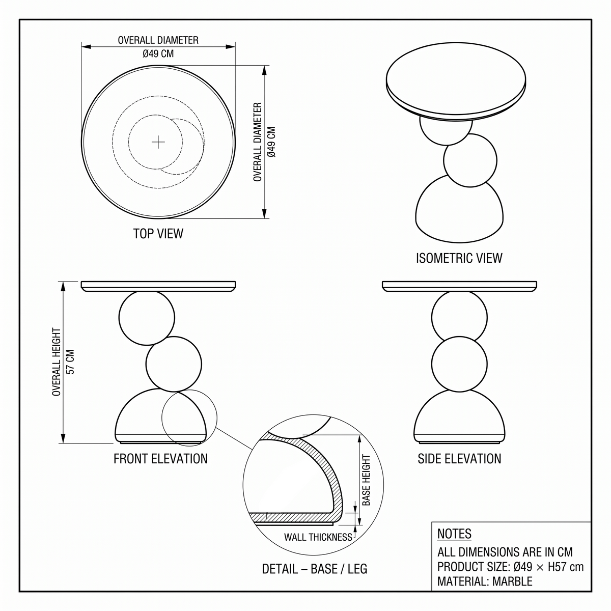 Orbit Marble Side Table