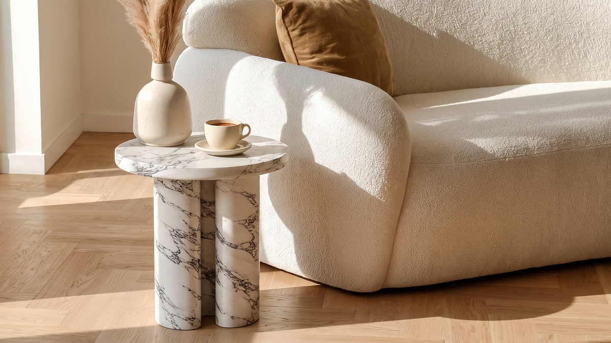 Column Marble Side Table